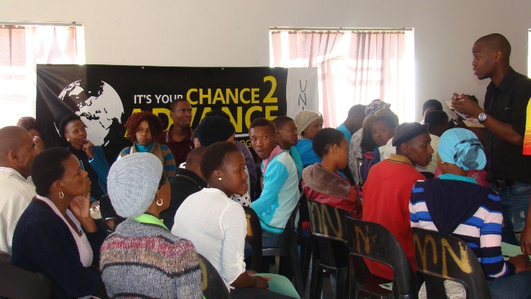 Facilitator Mr Pule Shabalala with participants of MathsEdge